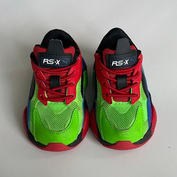 Puma RS-X3 Tailored AC Toddler Sneakers 5C “Red / Green / Black” Style 373718-01 - Picture 4 of 7